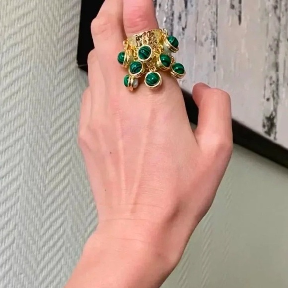 Colorful Natural Stone Fringe Ring - Picture 14 of 15